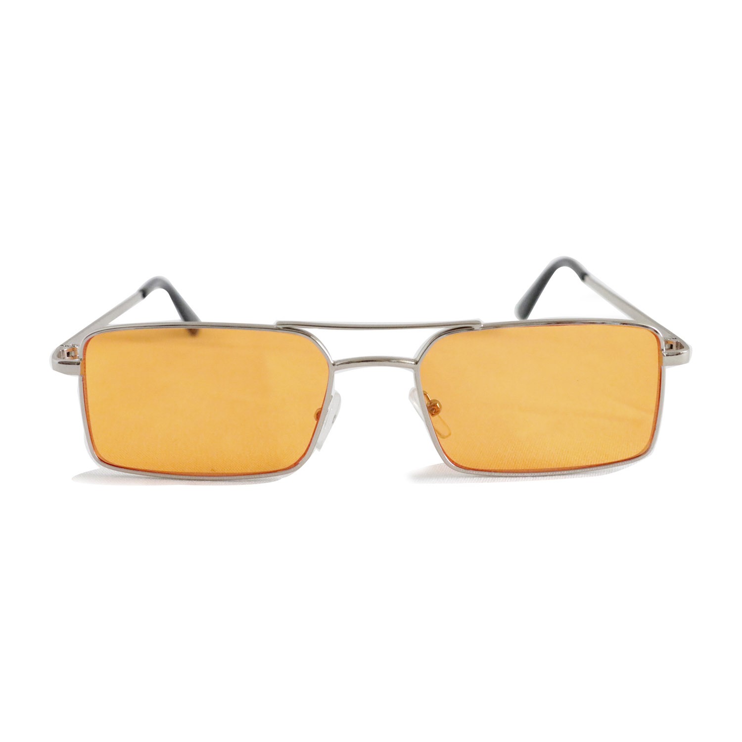 MORANGE Vintage Sunglasses Rare Oval Silver Orange Rectangular 