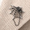 FashionMoon Black Spider Web Collar Pin Men Brooch