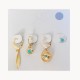 Gold Color Blue Eye Set of Four Earrings