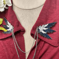 FashionMoon Black Wing Shaped Trendy Brooch for Men