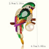 FashionMoon Fashion Parrot Brooch with Imitation Pearls and Rhinestones